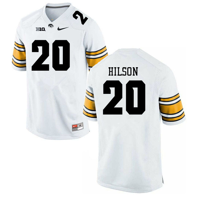 Men #20 Deavin Hilson Iowa Hawkeyes College Football Jerseys Sale-White - Click Image to Close